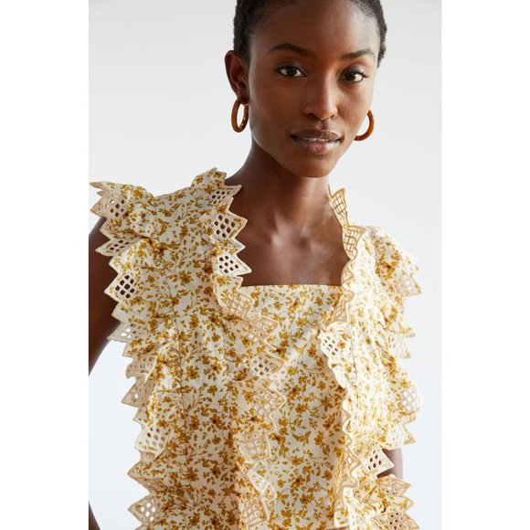 Anthropologie Blue Tassel Trina Bow Blouse - Picture 4 of 12